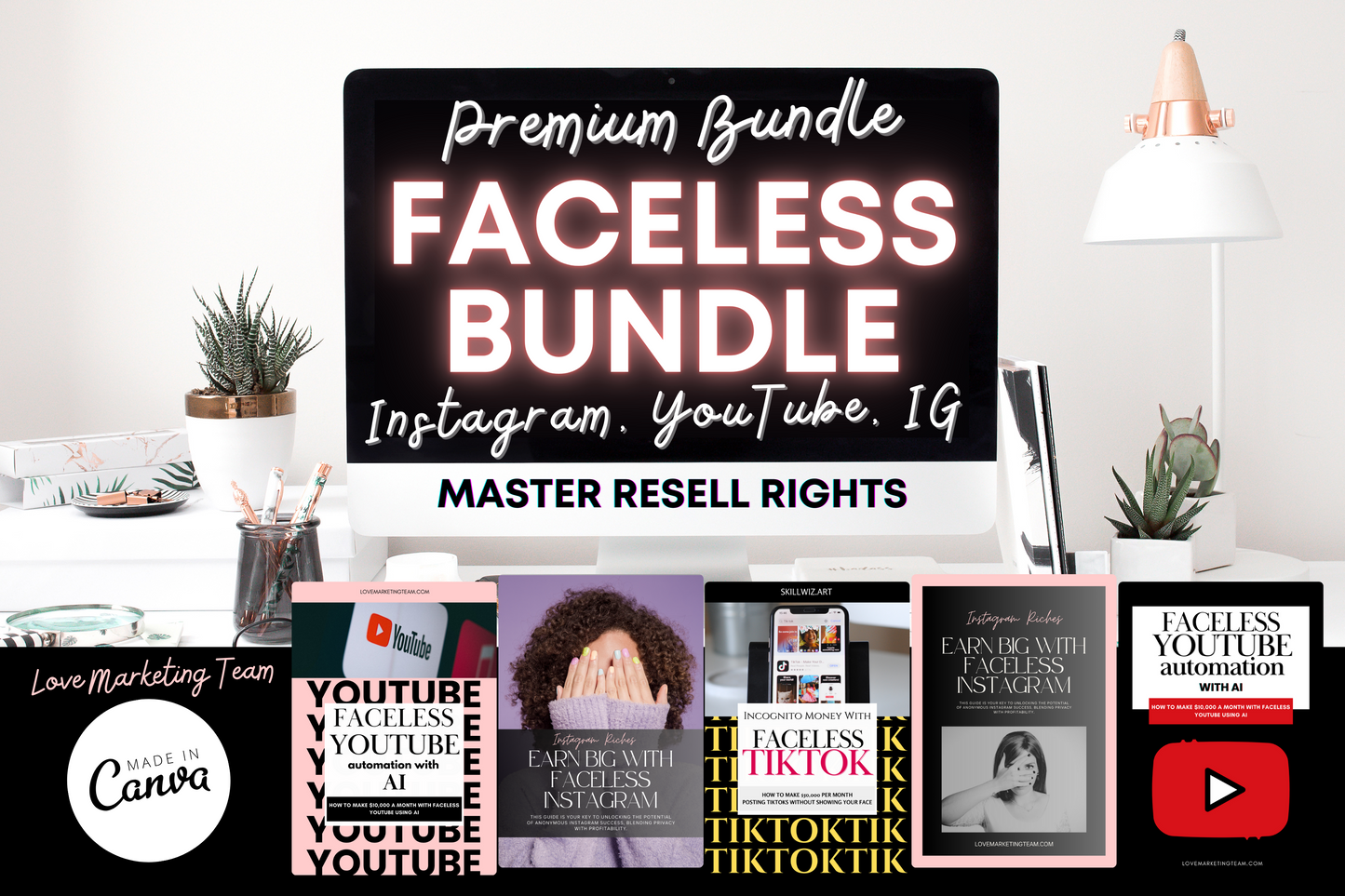 BUNDLE: 3 Faceless Guides | Instagram | YouTube | TikTok