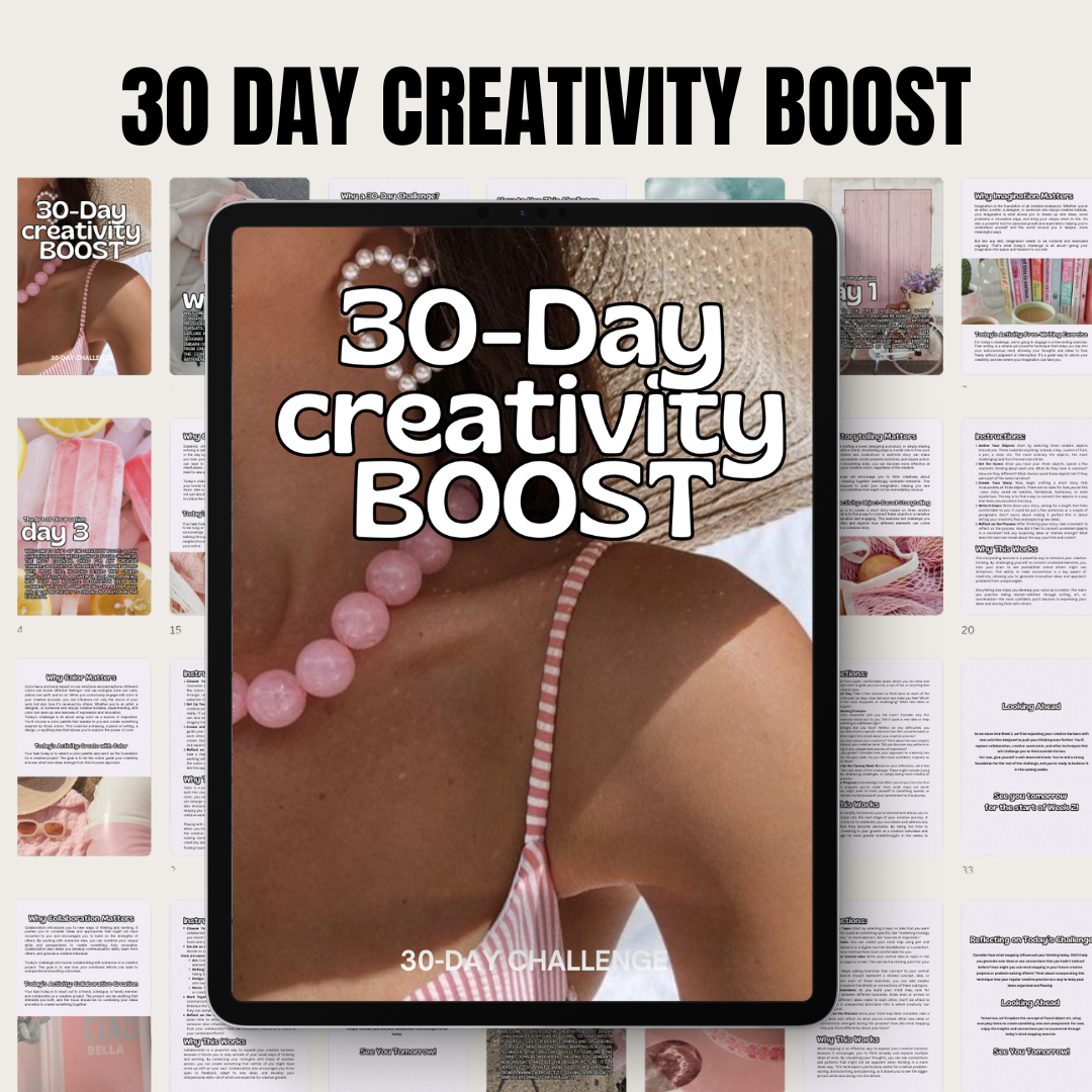 SOCIAL MEDIA | 30 DAY Creativity Boost | Editable in Canva