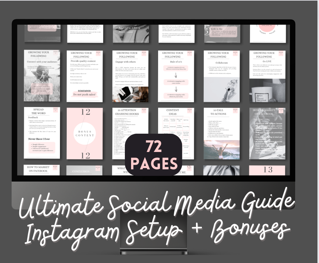 Ultimate Social Media Guide + Instagram Setup + Bonuses (72 pages)