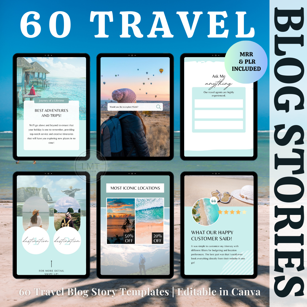 Travel | 60 Blog Story Templates | MRR