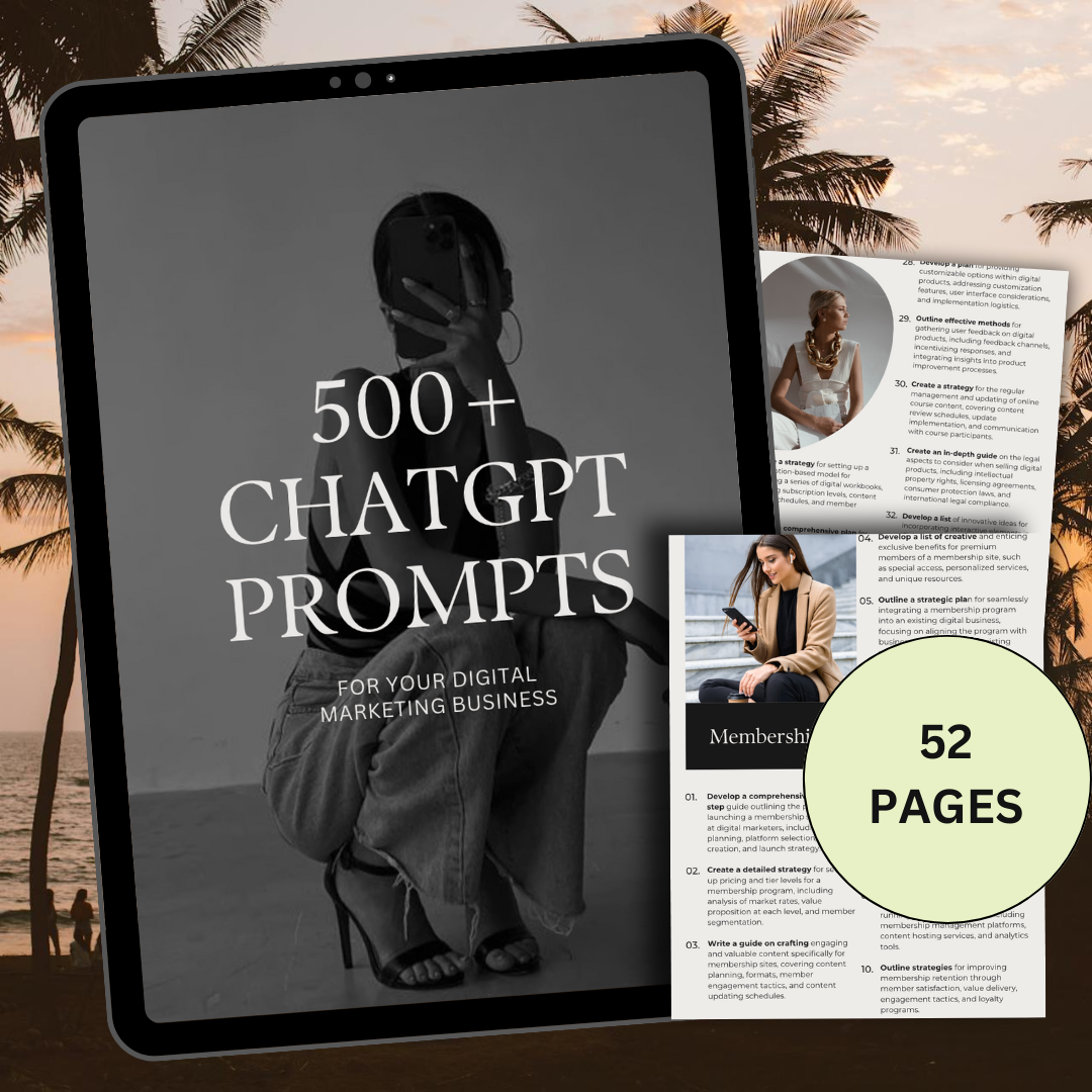 DIGITAL MARKETING | 500 + CHATGPT PROMPTS GUIDE