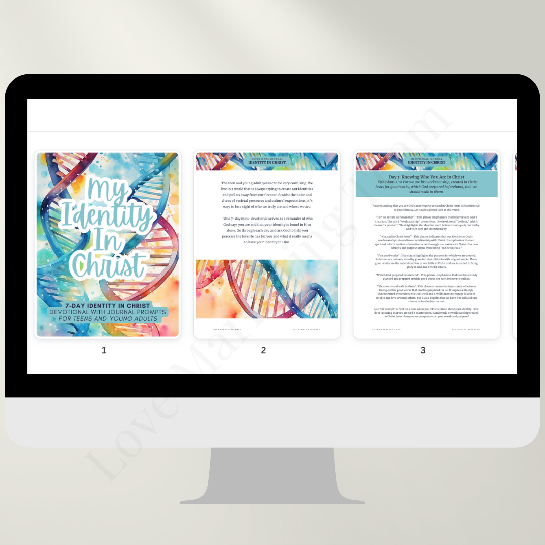 Teen Identity | 7 day devotional Journal | for teens and adults | Faith | Kids