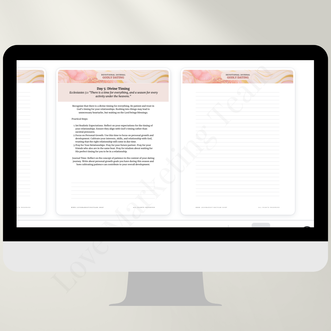 Godly Dating | 7 day Devotional Journal | for Teens and Adults | Faith | Kids