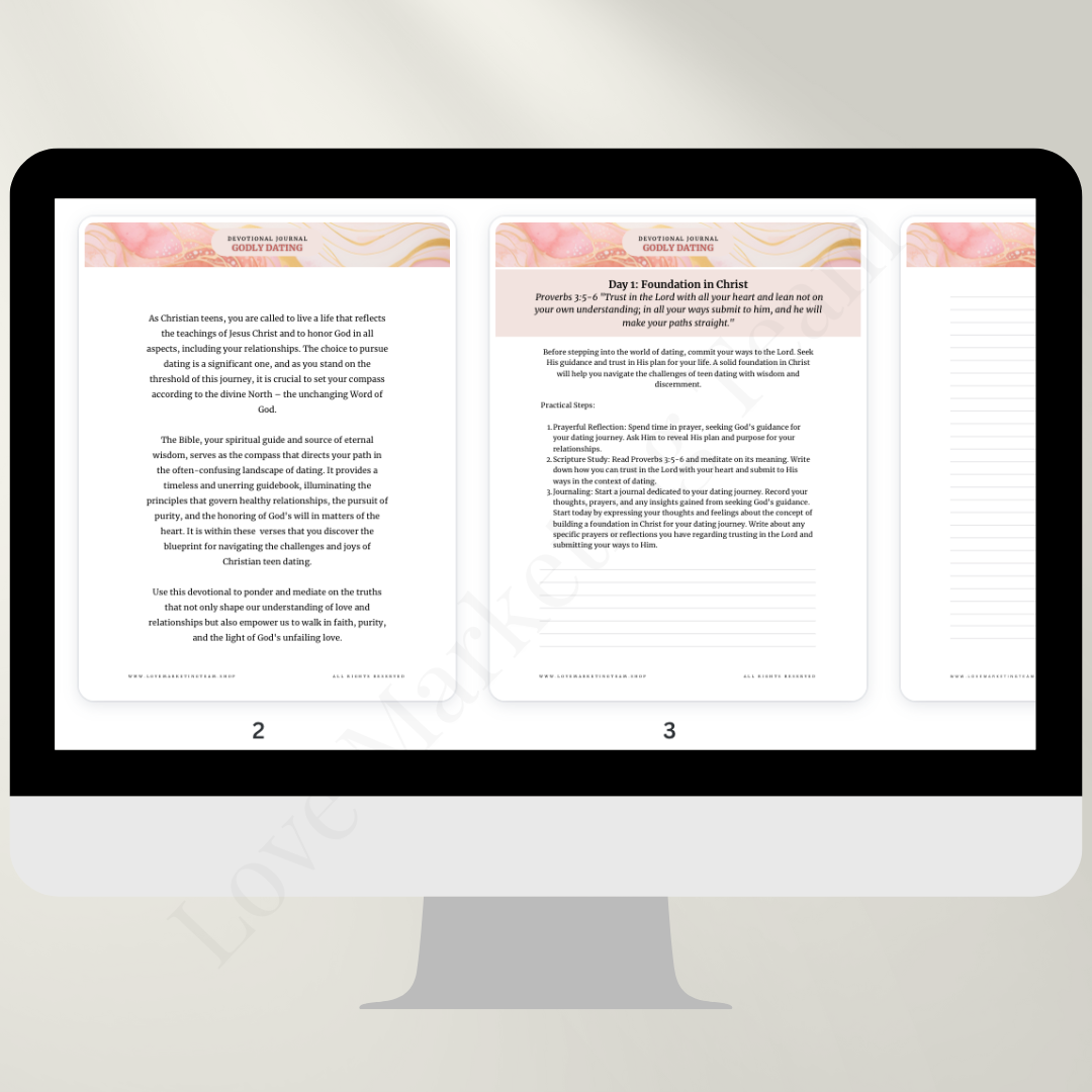 Godly Dating | 7 day Devotional Journal | for Teens and Adults | Faith | Kids
