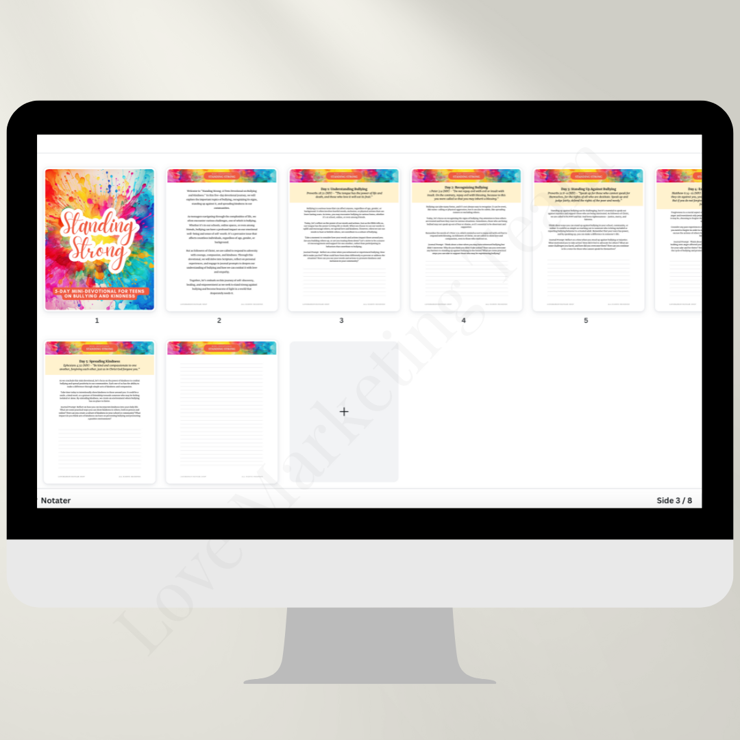 Bullying | 5 day devotional Journal | for teens and adults | Faith | Kids