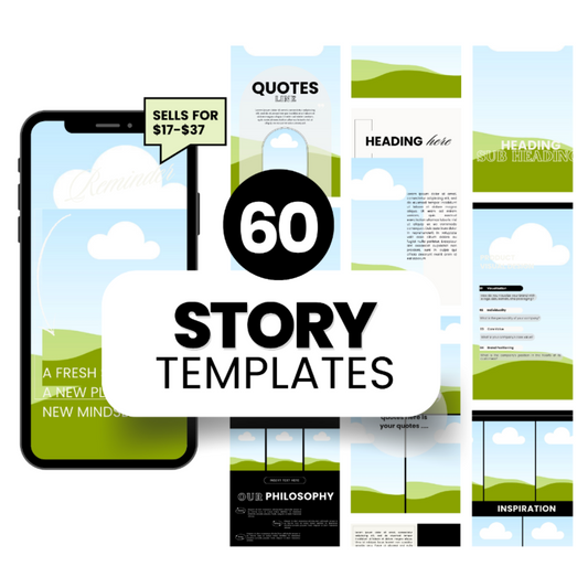 60 INSTAGRAM STORY TEMPLATES - WHITE LABEL - MRR/PLR