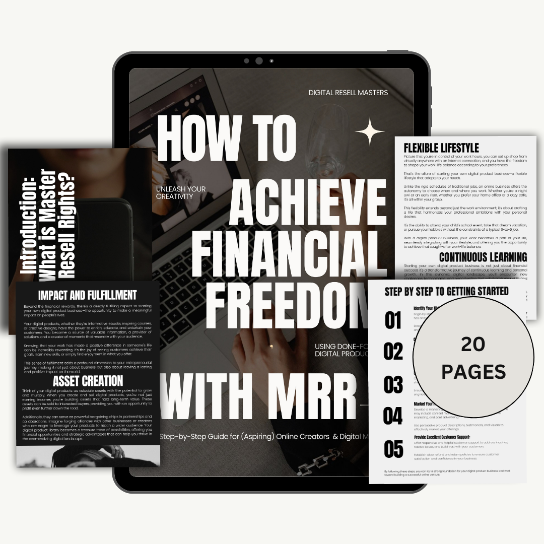 How To: Achieve Financial Freedom | Lead Magnet Template |  MRR |  Master Resell Rights
