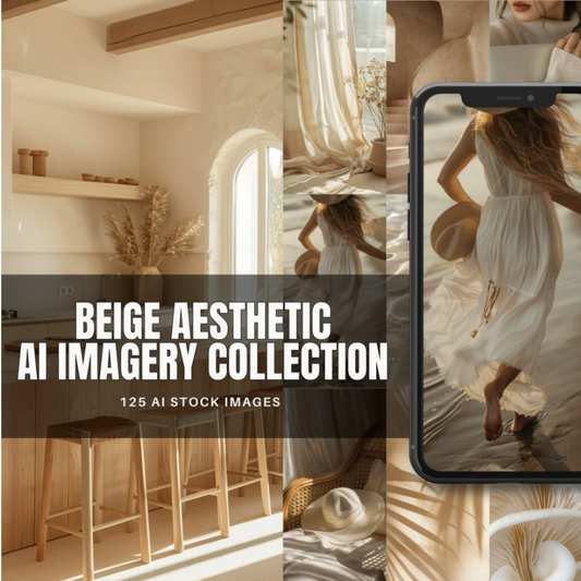 Image Pack | 125 Beige Aesthetics Collection Ai Imagery | MRR