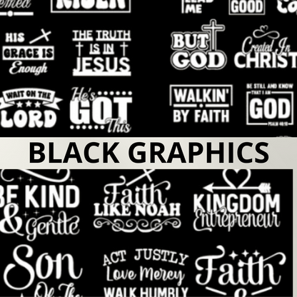 100 Designs x 3 colors = 300 unique product designs | Graphics for Print on Demand | Faith