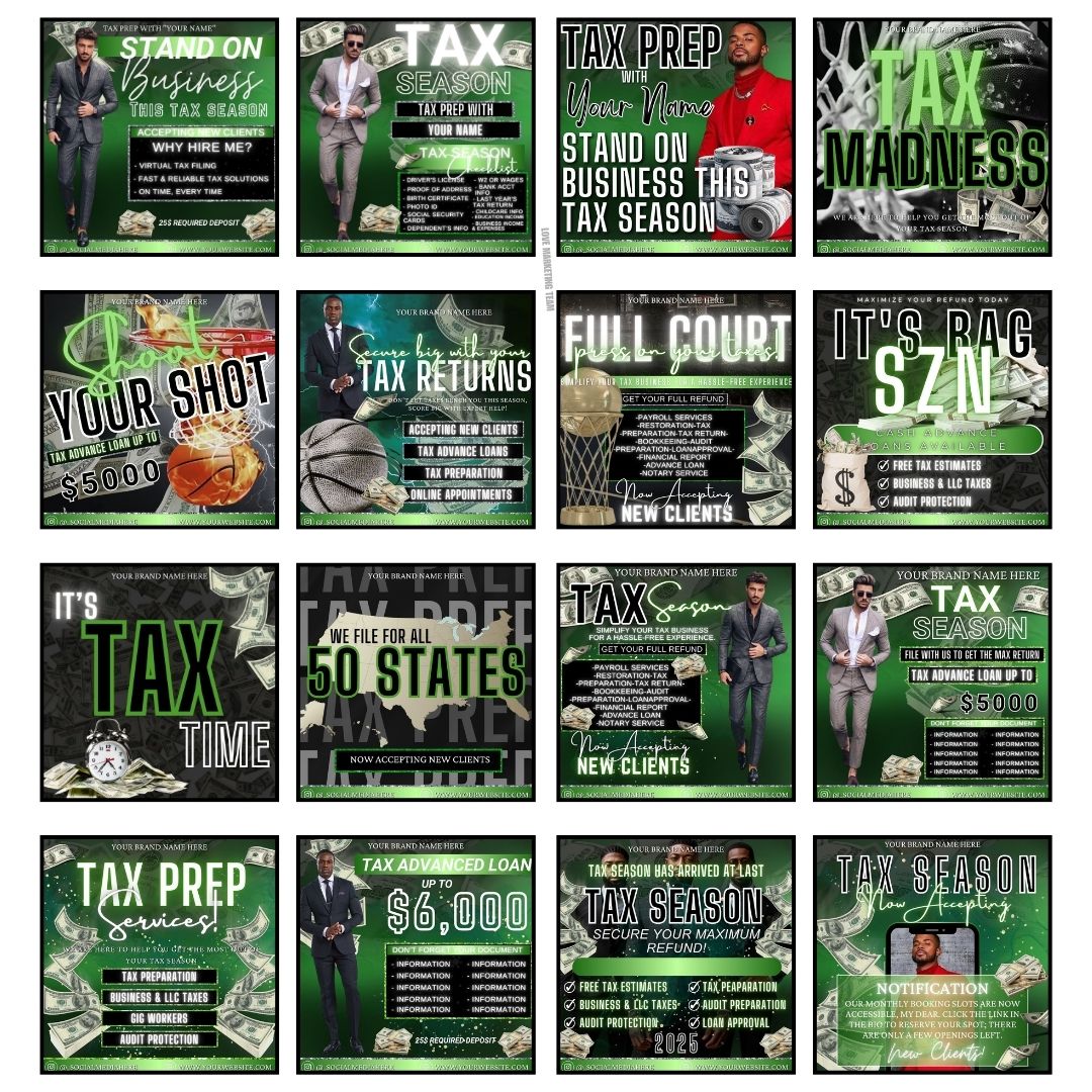 SOCIAL MEDIA | 30 Men's Tax Prep Flyers