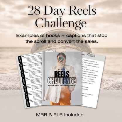 28 Day Reels Captions + Hooks Challenge | MRR | PLR