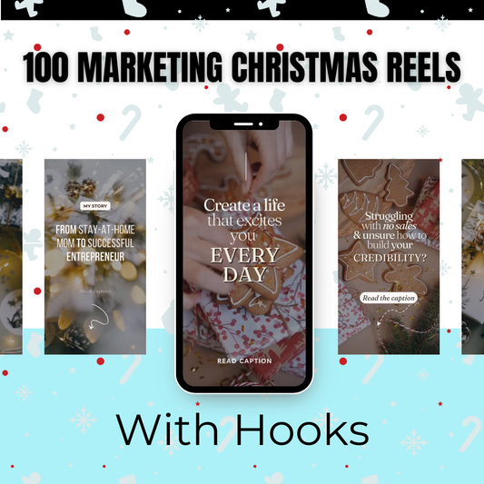 SOCIAL MEDIA | CHRISTMAS | 100 Christmas Videos WITH HOOKS | Digital Marketers | Editable in Canva