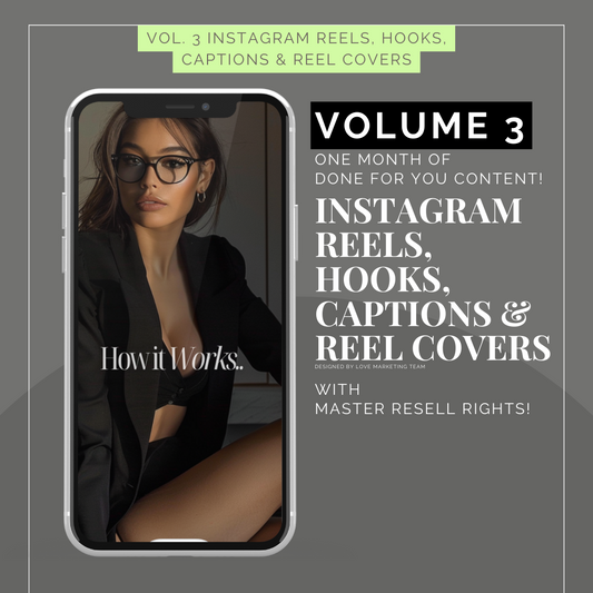 Vol 3. Instagram Reels, Hooks, Captions & Reel Covers