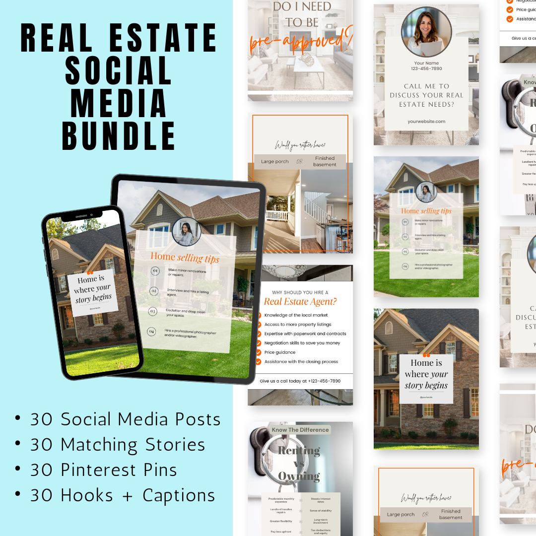 REAL ESTATE | Real Estate Social Media Bundle | Vol I | Canva Templates