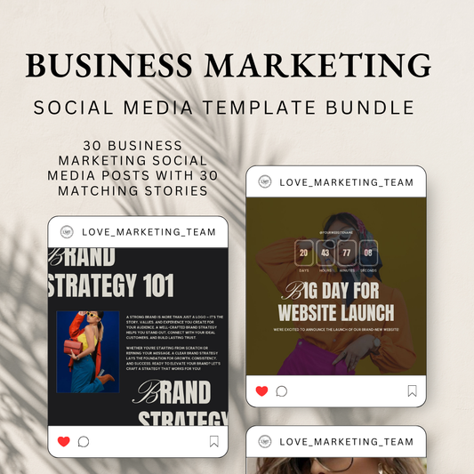 Business Marketing Social Media Template Bundle | MRR | PLR