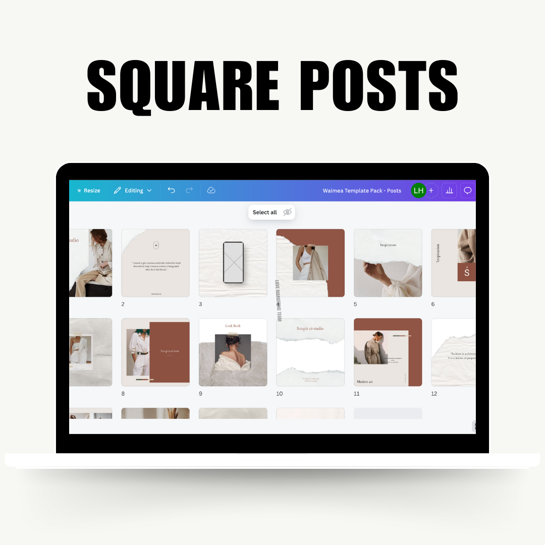 SOCIAL MEDIA | Waimea Template Bundle | 32 EYE-CATCHING STORIES + SQUARE POSTS