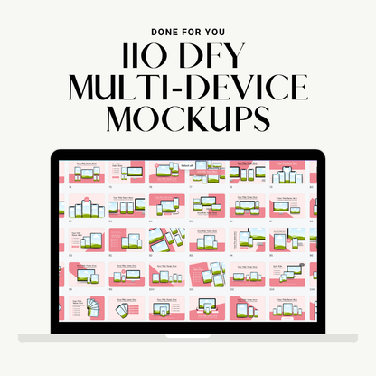 110 Multi Device Mockups | DFY | Master Resell Rights | PLR/MRR