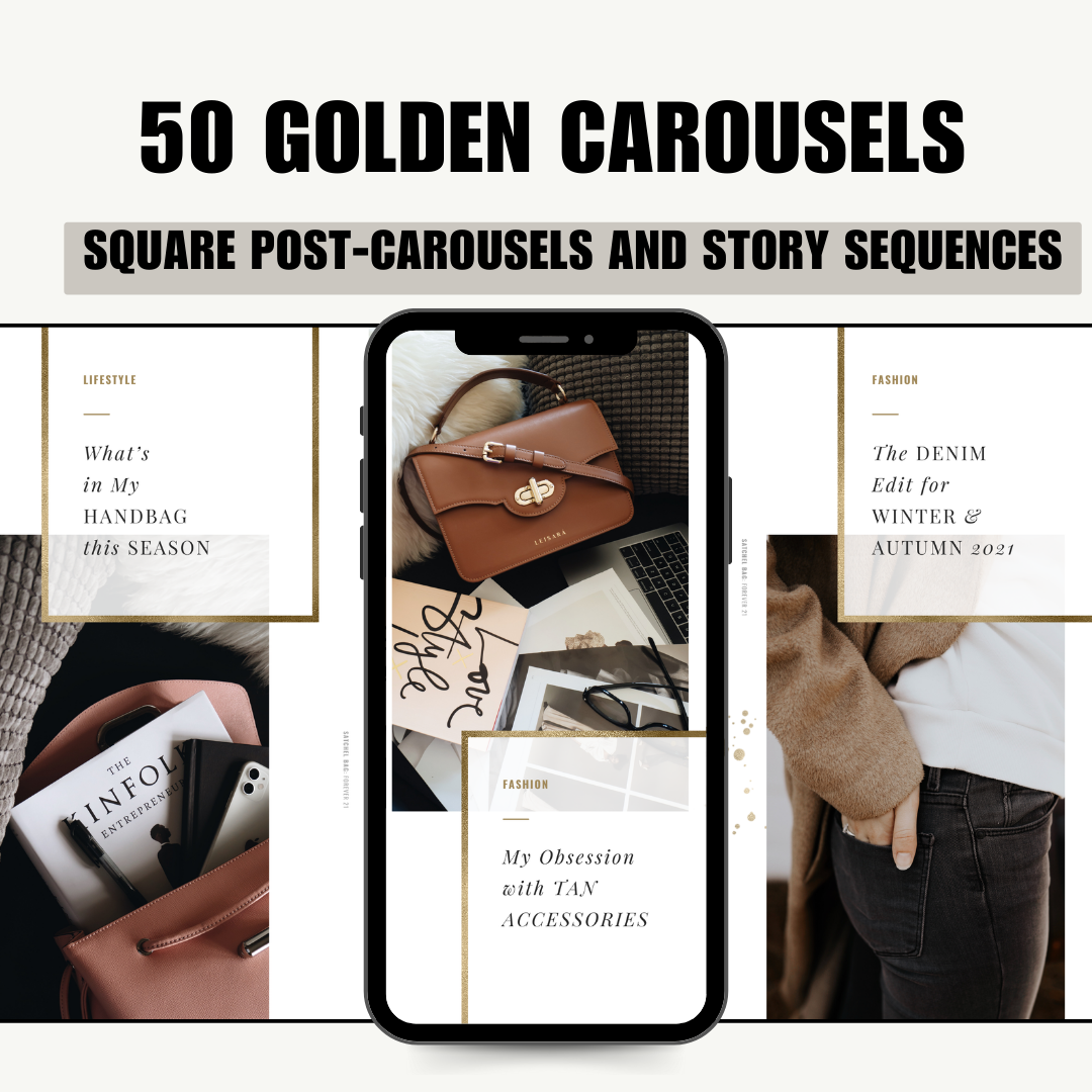 SOCIAL MEDIA | GOLDEN CAROUSELS & STORIES | Canva Template