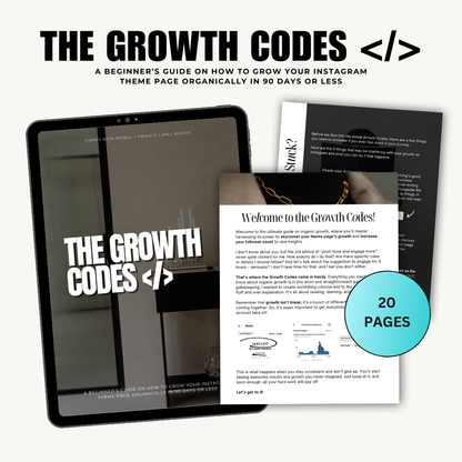 DIGITAL MARKETING | SOCIAL MEDIA | The Growth Codes | How to grow your IG theme page organically in 90 days!