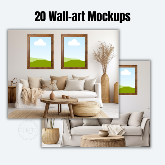 MOCKUPS | 20 Wall-art mockups  | Canva Templates