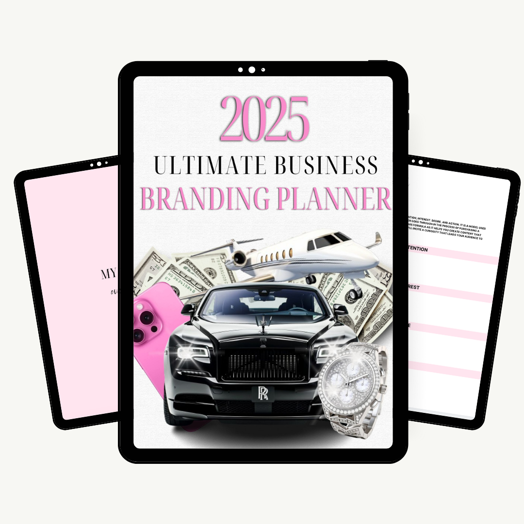 2024/ 2025 BUSINESS BRANDING PLANNER  110 pages | DFY Template | Beauty | PLR