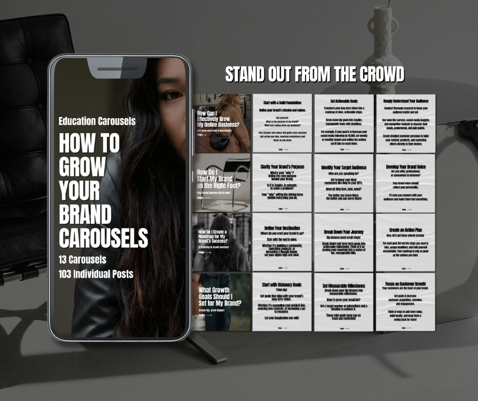 How To Grow Your Brand Carousels - Carousels With Photos + Mockups (Website Images)