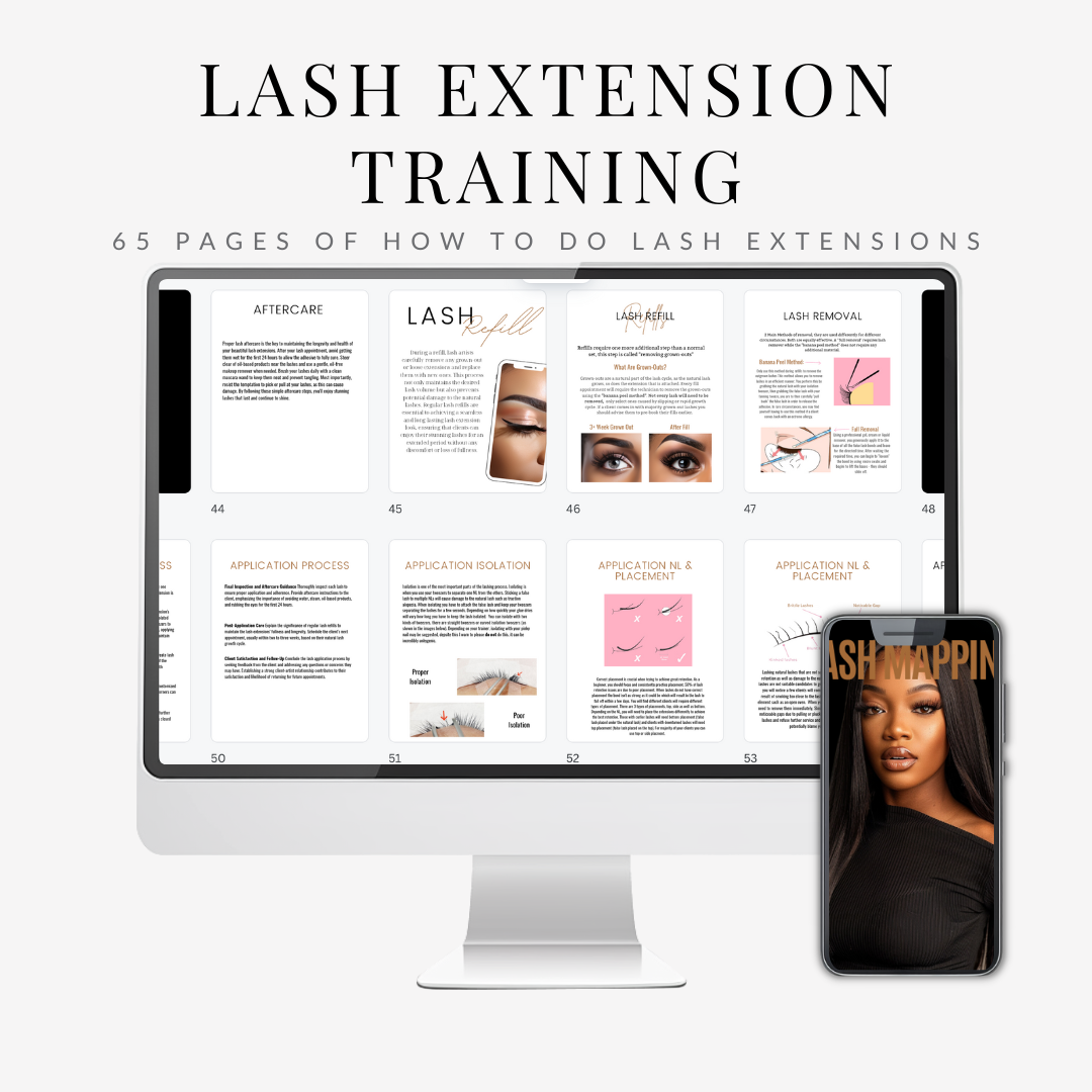 LASH EXTENSION TRAINING (65 Pages) | E-BOOK | PLR