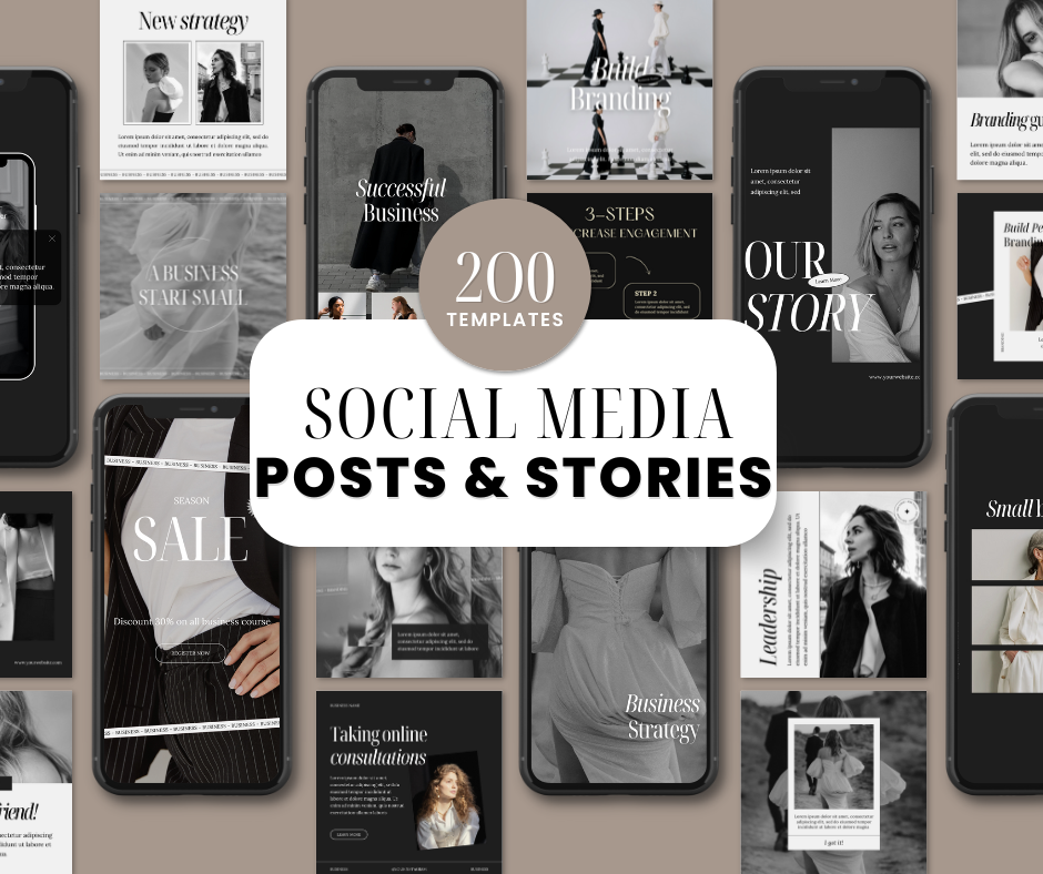200 Business Social Media Design Instagram Bundle | MRR | Master Resell Rights