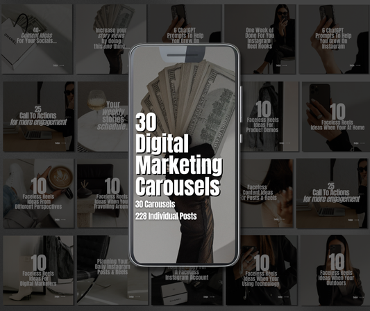 Luxury Digital Marketing Carousels Bundle - Carousels With Photos + Mockups (Website Images)