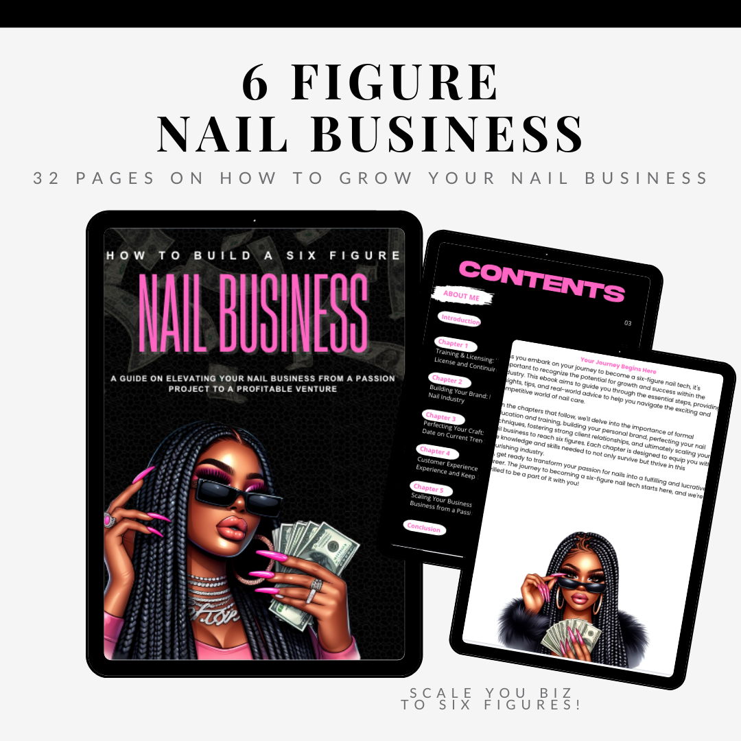 6 Figure Nail Business  (32 Pages) | E-BOOK | PLR