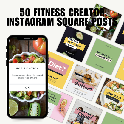 HEALTH & WELLNESS | SOCIAL MEDIA | FITNESS/FOOD INSTAGRAM CREATOR POSTS | Canva Template