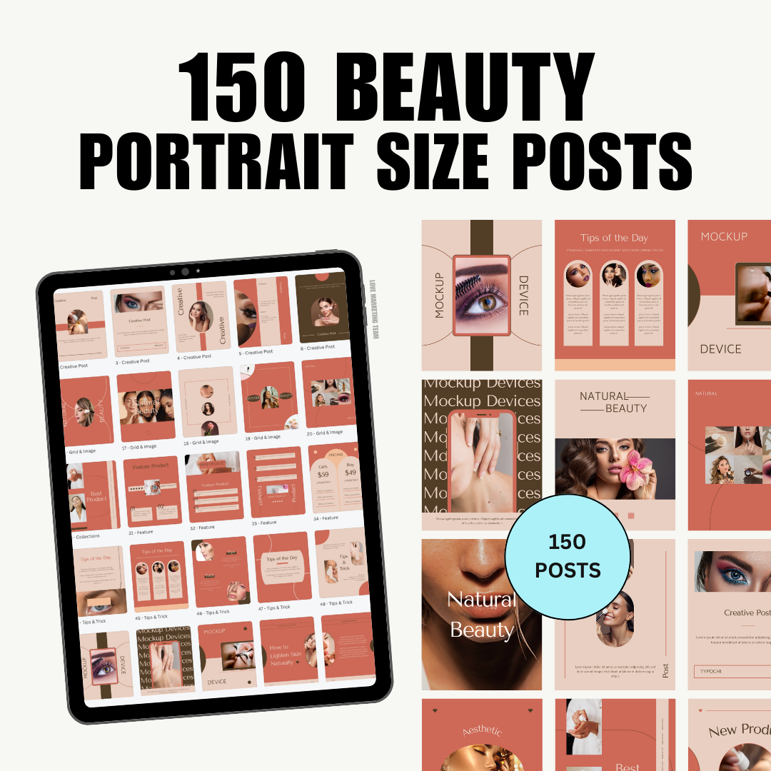 BEAUTY | 150 SOCIAL MEDIA PORTRAIT INSTAGRAM POSTS