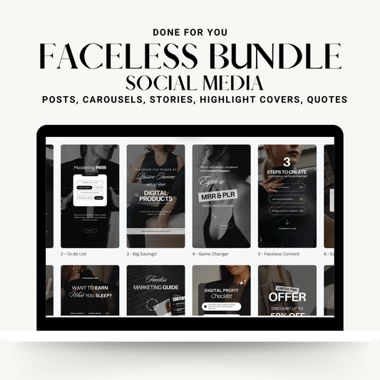 FACELESS SOCIAL MEDIA BUNDLE | DFY | Master Resell Rights | MRR