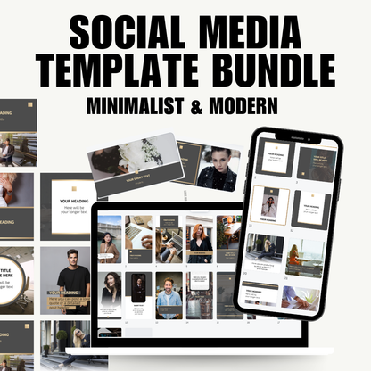 SOCIAL MEDIA | Gray Minimalist & Modern Instagram Templates Bundle