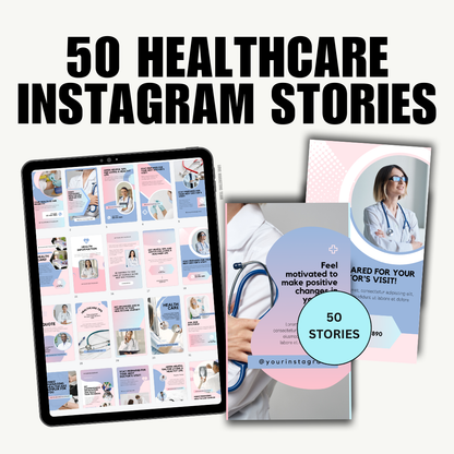 HEALTH | 50 Healthcare Instagram Story Template | Social Media Content