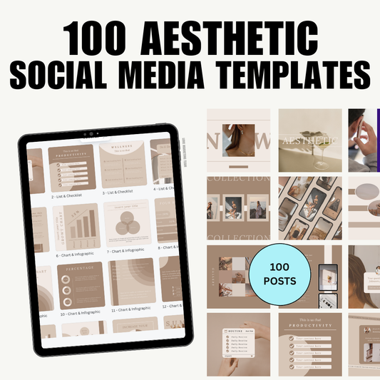 SOCIAL MEDIA | 100 Aesthetic Content Creator | Instagram Square Posts