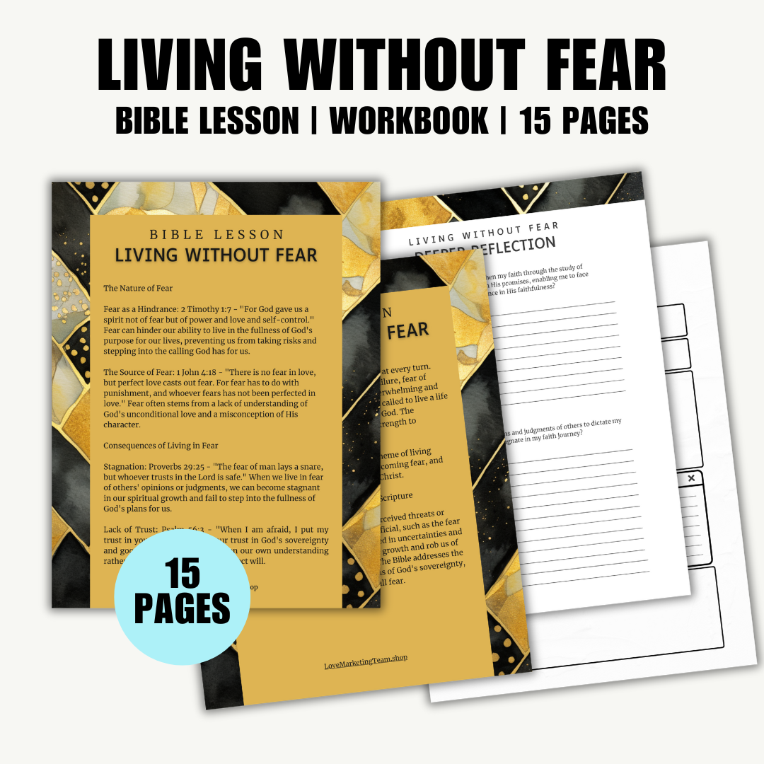 FAITH | Living Without Fear | Bible Lesson | 15 pages