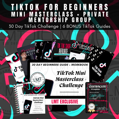 TikTok 30-Day Challenge + 6 Bonuses | + PRIVATE MENTORSHIP | CLOSES Sept 30th at 11:59pm CST