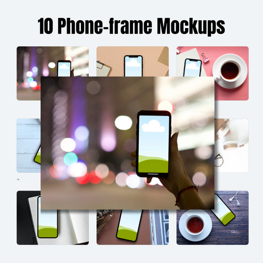 MOCKUPS | 10 Mobile/Iphone frame Mockups | Canva Templates