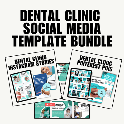 HEALTH | Dental Clinic Social Media Content Template BUNDLE | 153 pieces on content