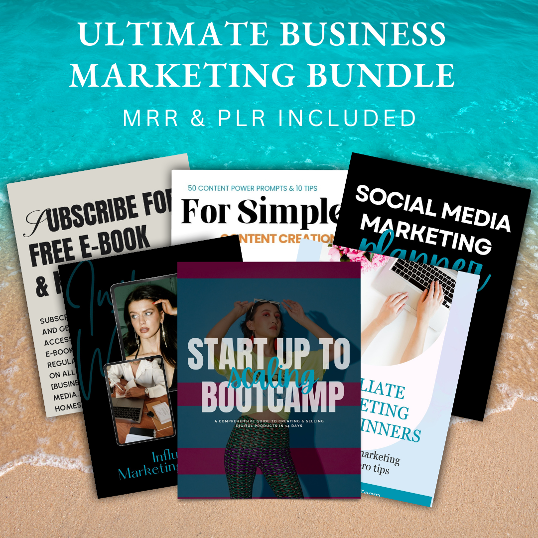 Ultimate Business Marketing Bundle | 8 Product Bundle | Master Resell Rights | PLR  | MRR