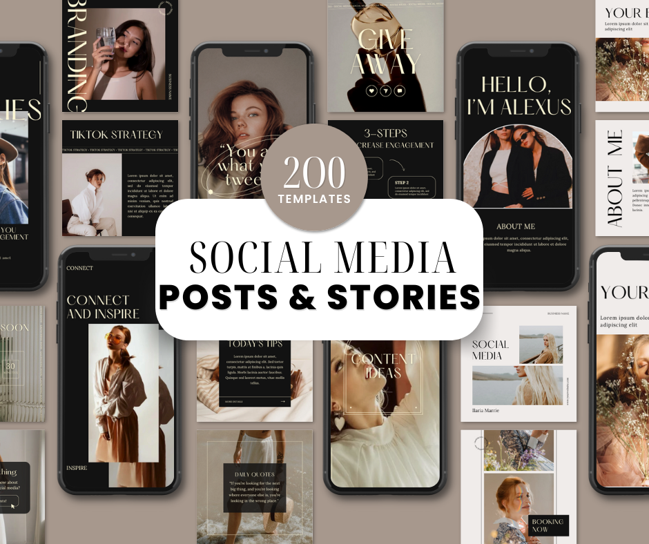 200 Social Media Design Instagram Bundle | MRR | Master Resell Rights