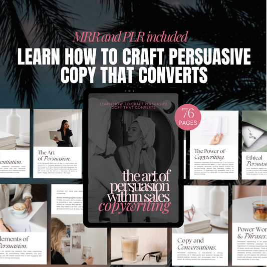 The Art of Persuasion Within Sales Copywriting eBook - with mockups included two sizes