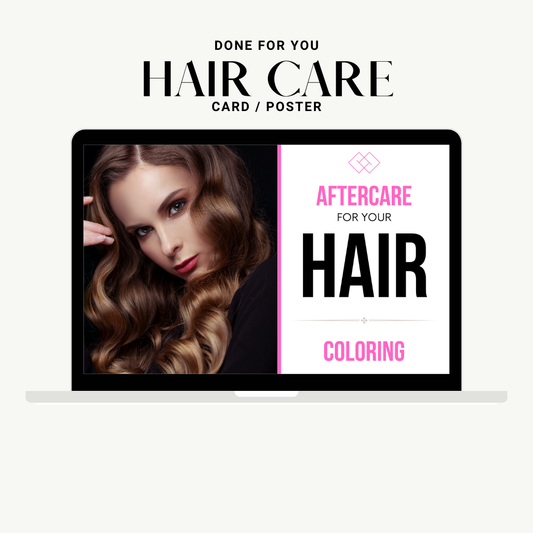 Hair Aftercare Card 2 Page Poster | Coloring | DFY Template | Beauty | PLR