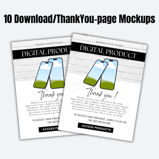 MOCKUPS | 10 Download/ThankYou-page Mockups  | Canva Templates