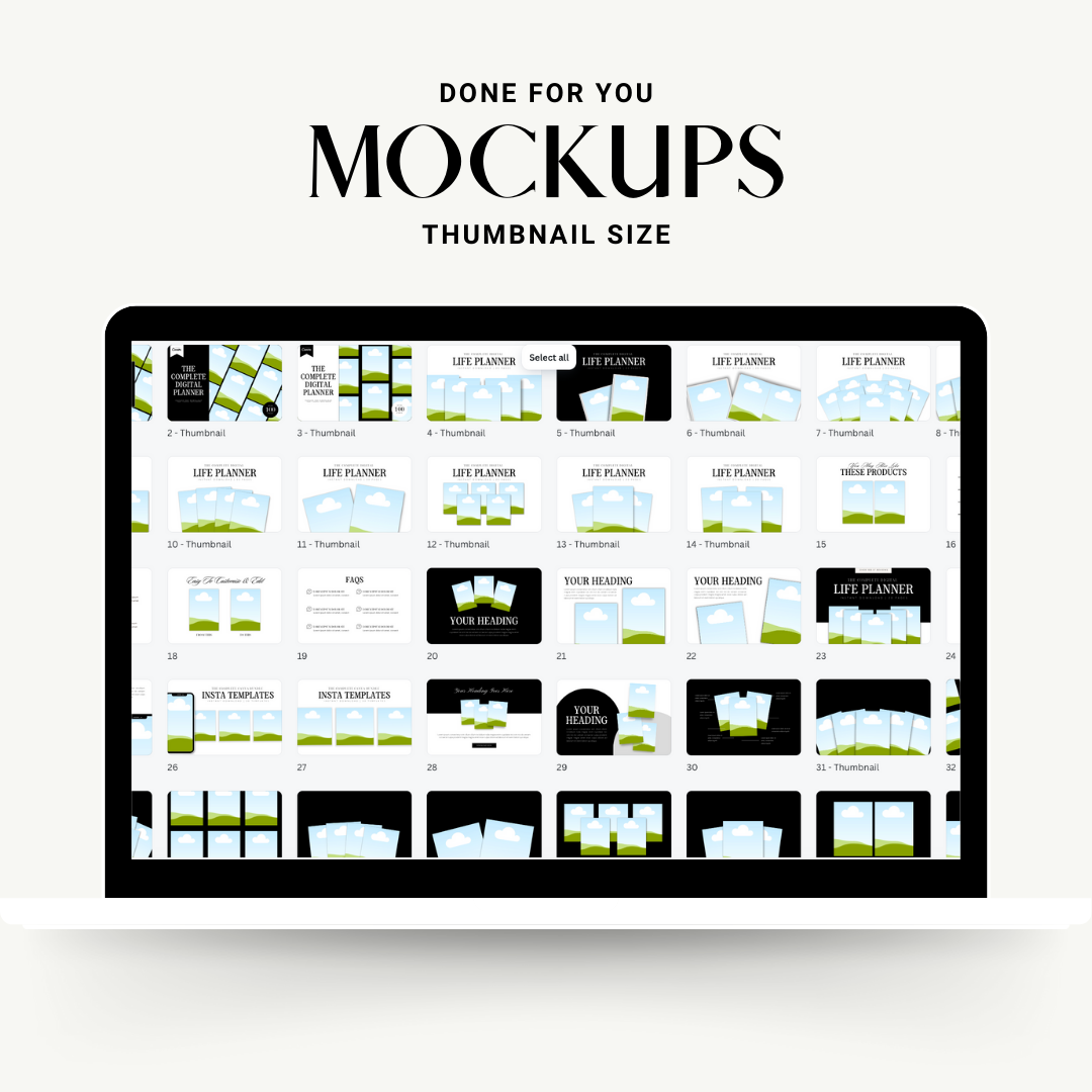 Digital Product Mock-Ups | Thumbnail Size | 40 Pages  | MRR