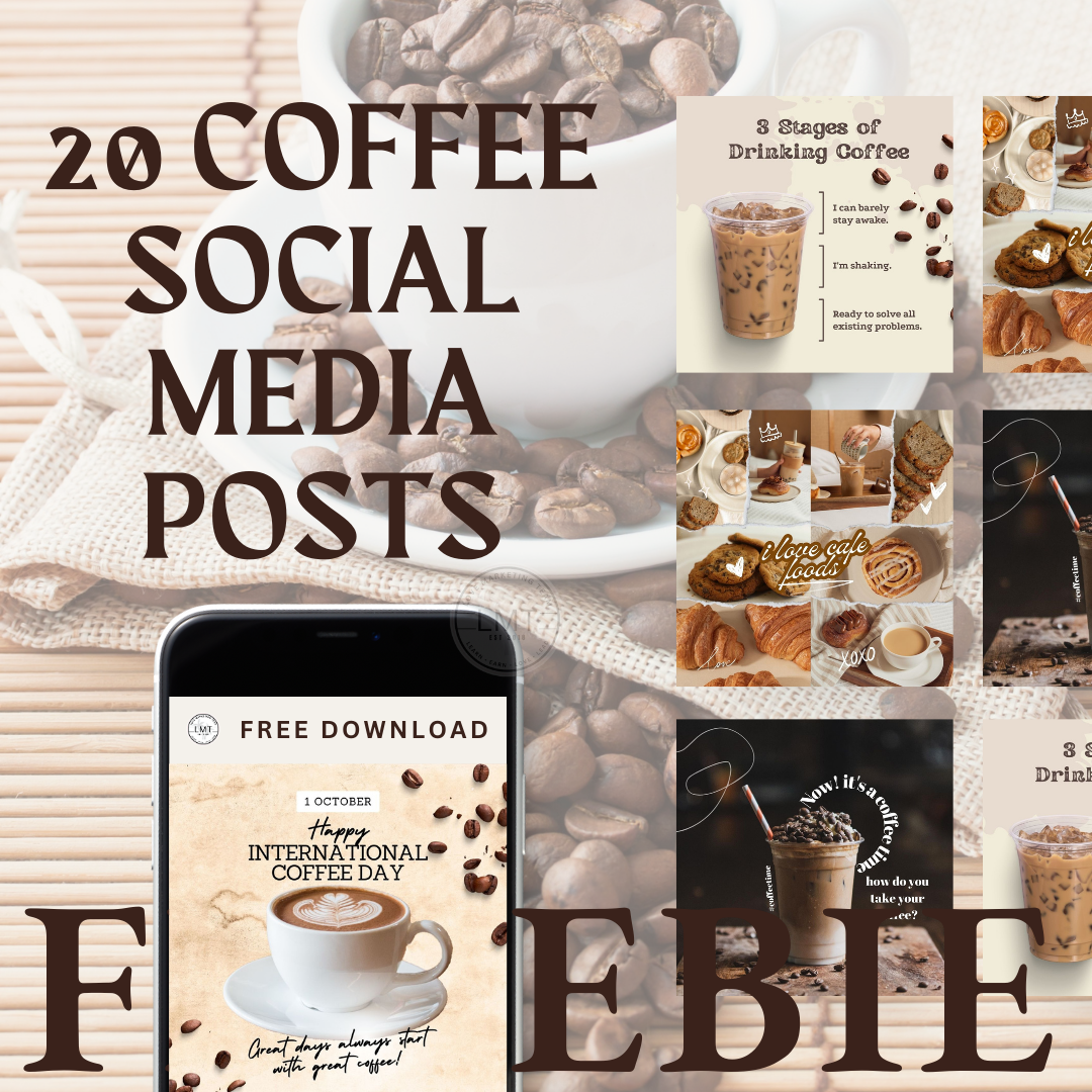 Coffee | 20 Social Media Posts | LIMITED TIME FREE GIFT