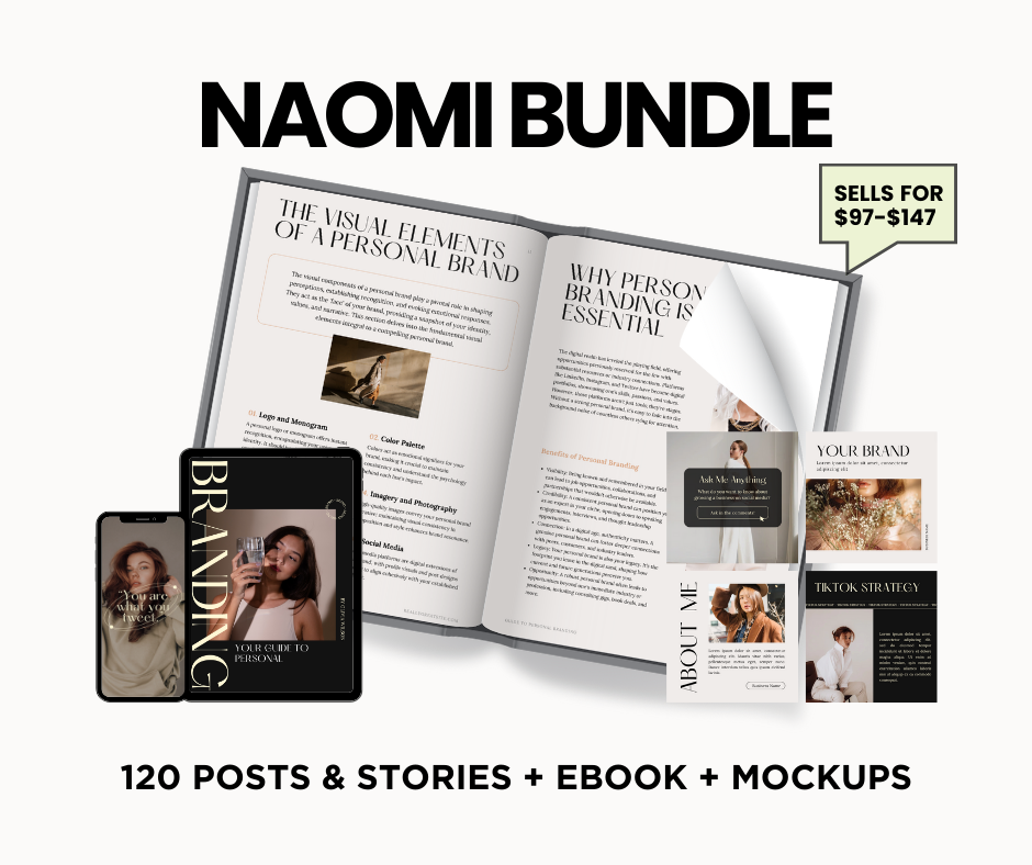 Naomi Bundle - 120 POSTS & STORIES + EBOOK + MOCKUPS