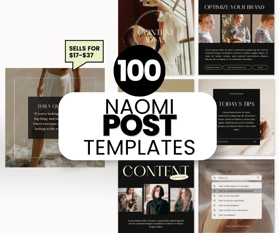 Naomi Bundle - 120 POSTS & STORIES + EBOOK + MOCKUPS