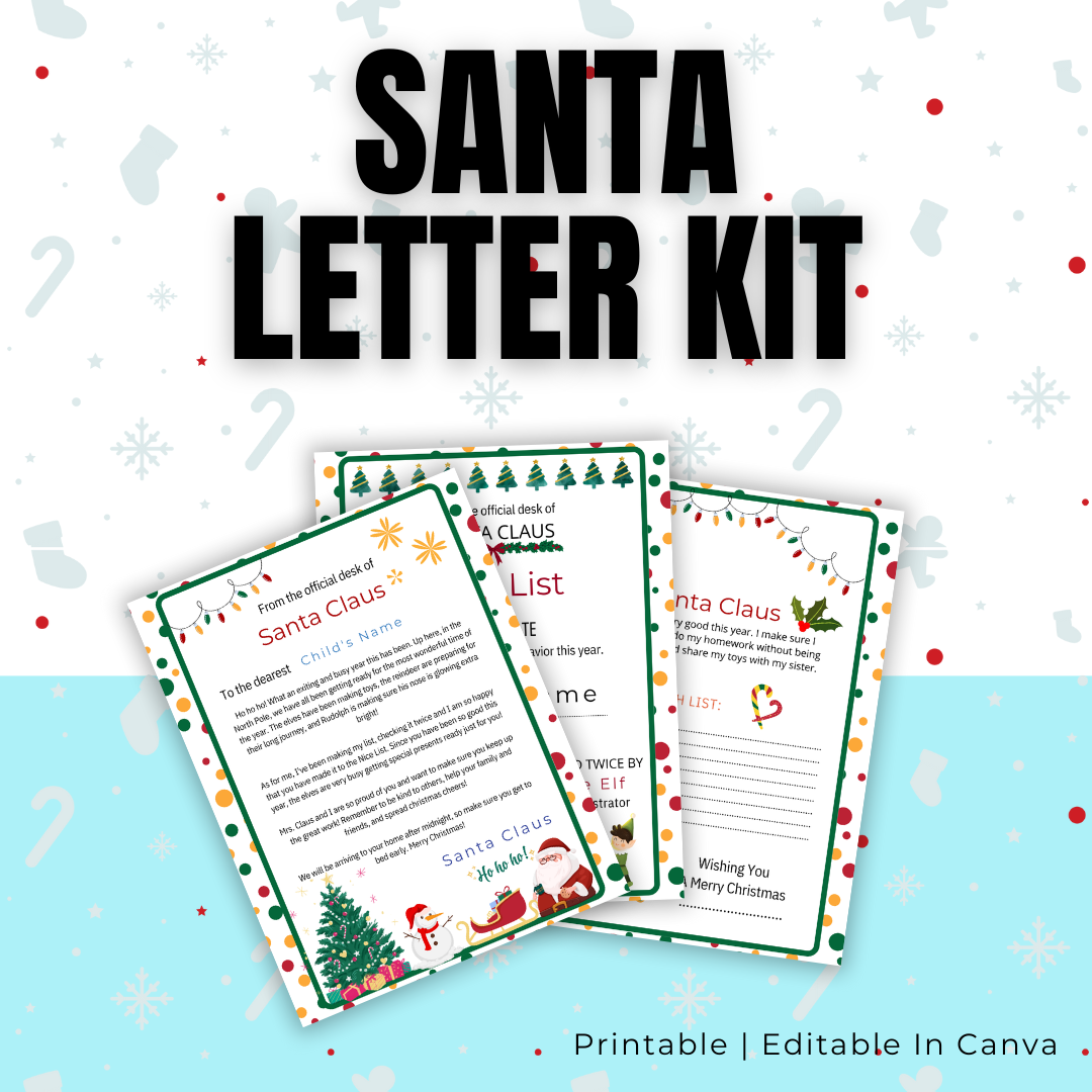 KIDS | Santa Letter Kit | Editable in Canva